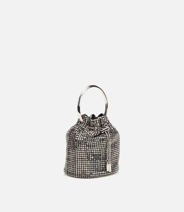  Kadın Gri Taşlı Portföy Çanta