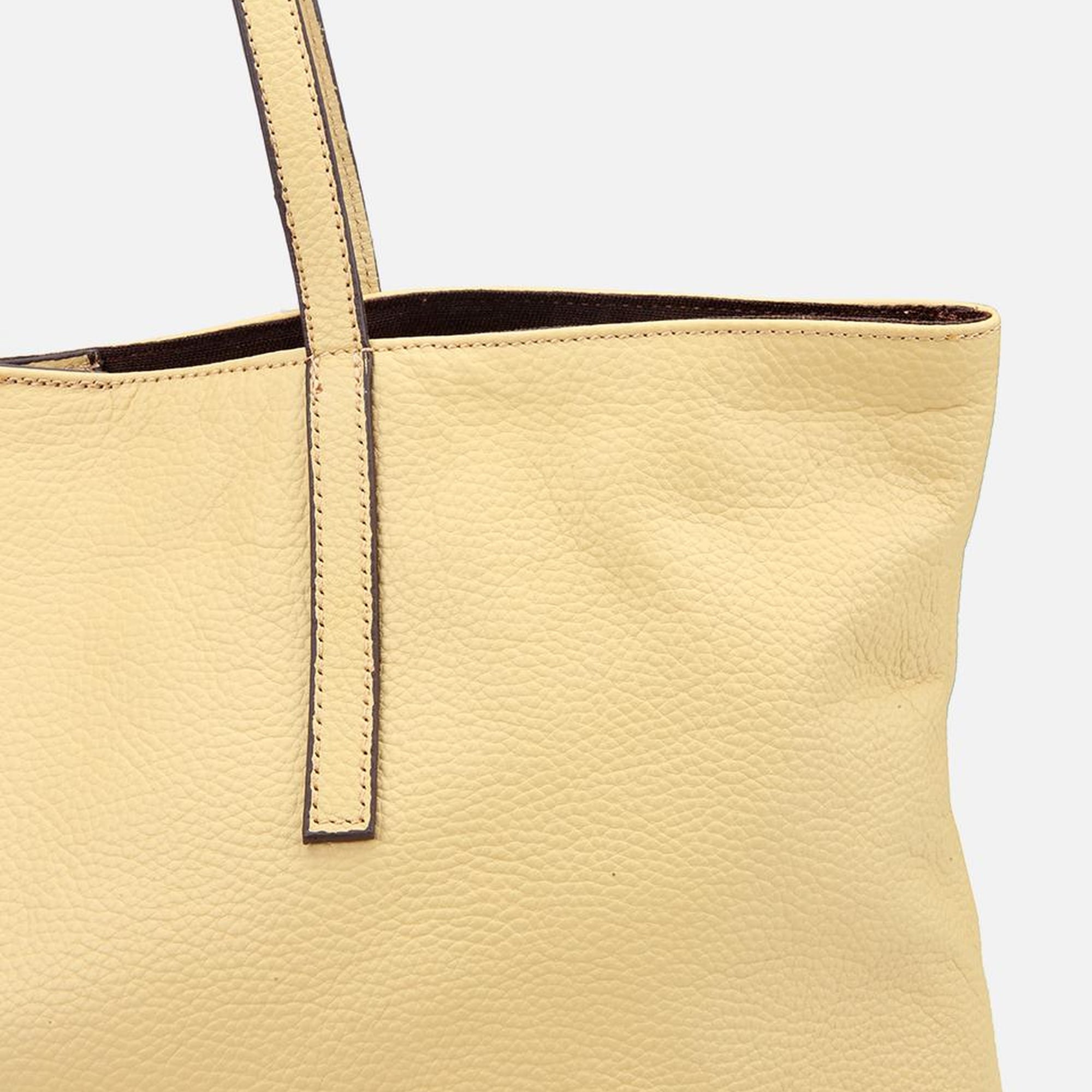 Kadın Deri Sarı Tote Çanta