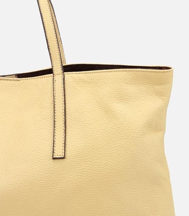  Kadın Deri Sarı Tote Çanta