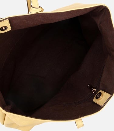  Kadın Deri Sarı Tote Çanta