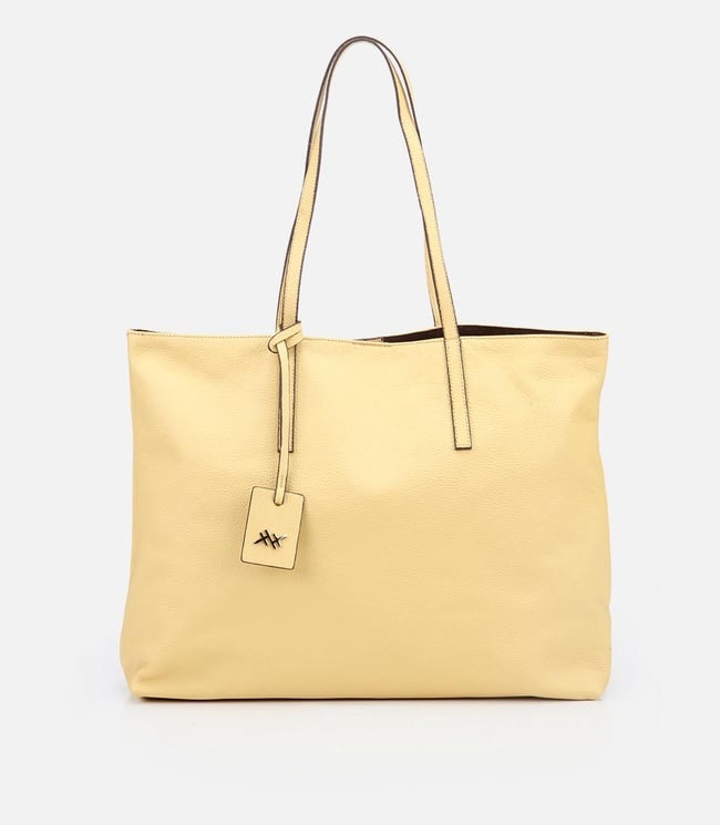  Kadın Deri Sarı Tote Çanta