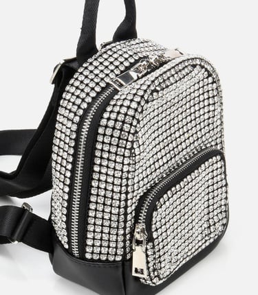  Kadın Gri Taşlı Sırt Çantası