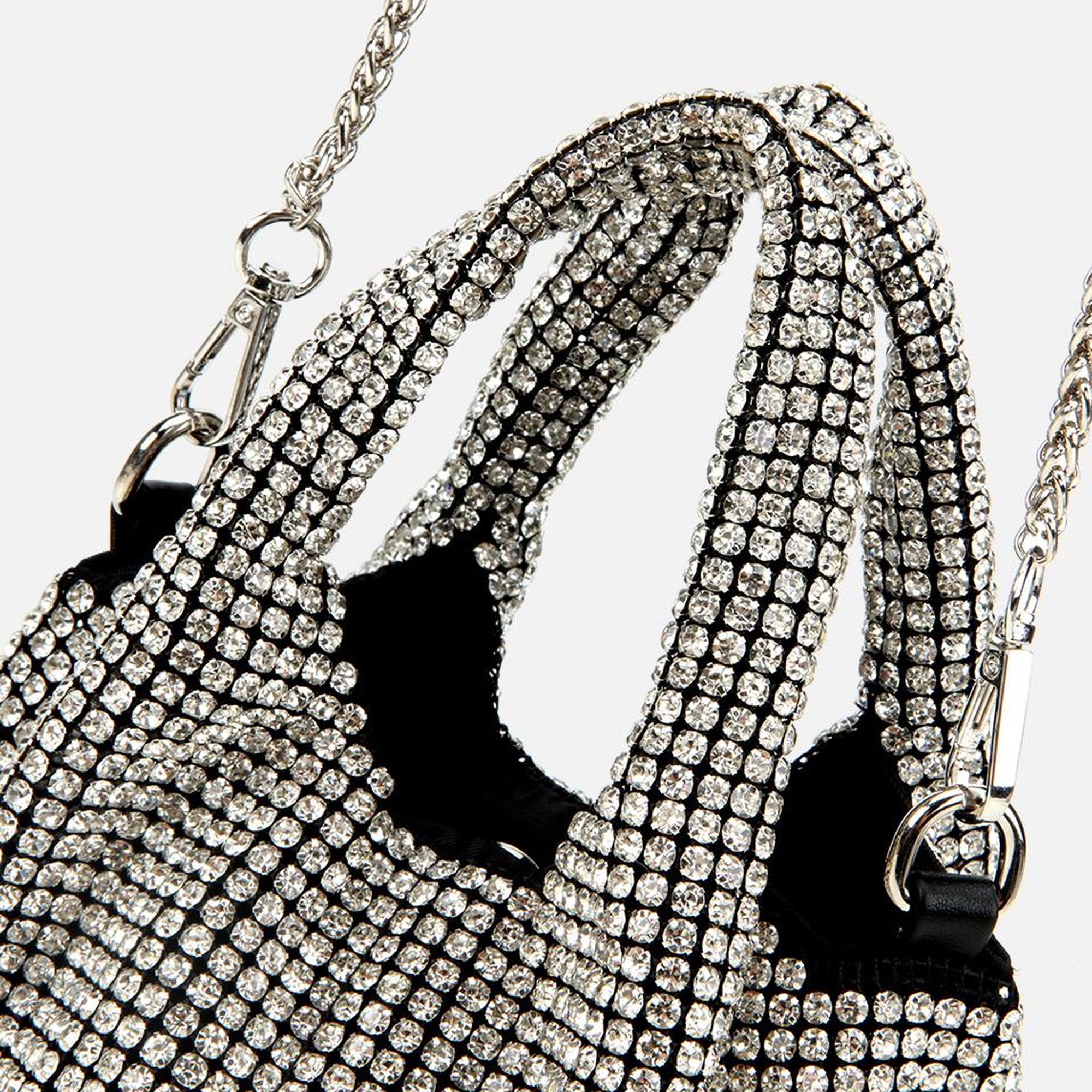 Kadın Siyah Taşlı Portföy Çanta