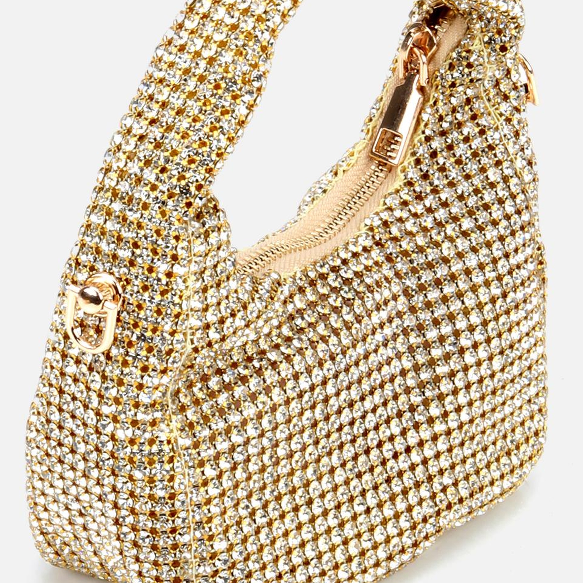 Kadın Gold Taşlı Portföy Çanta