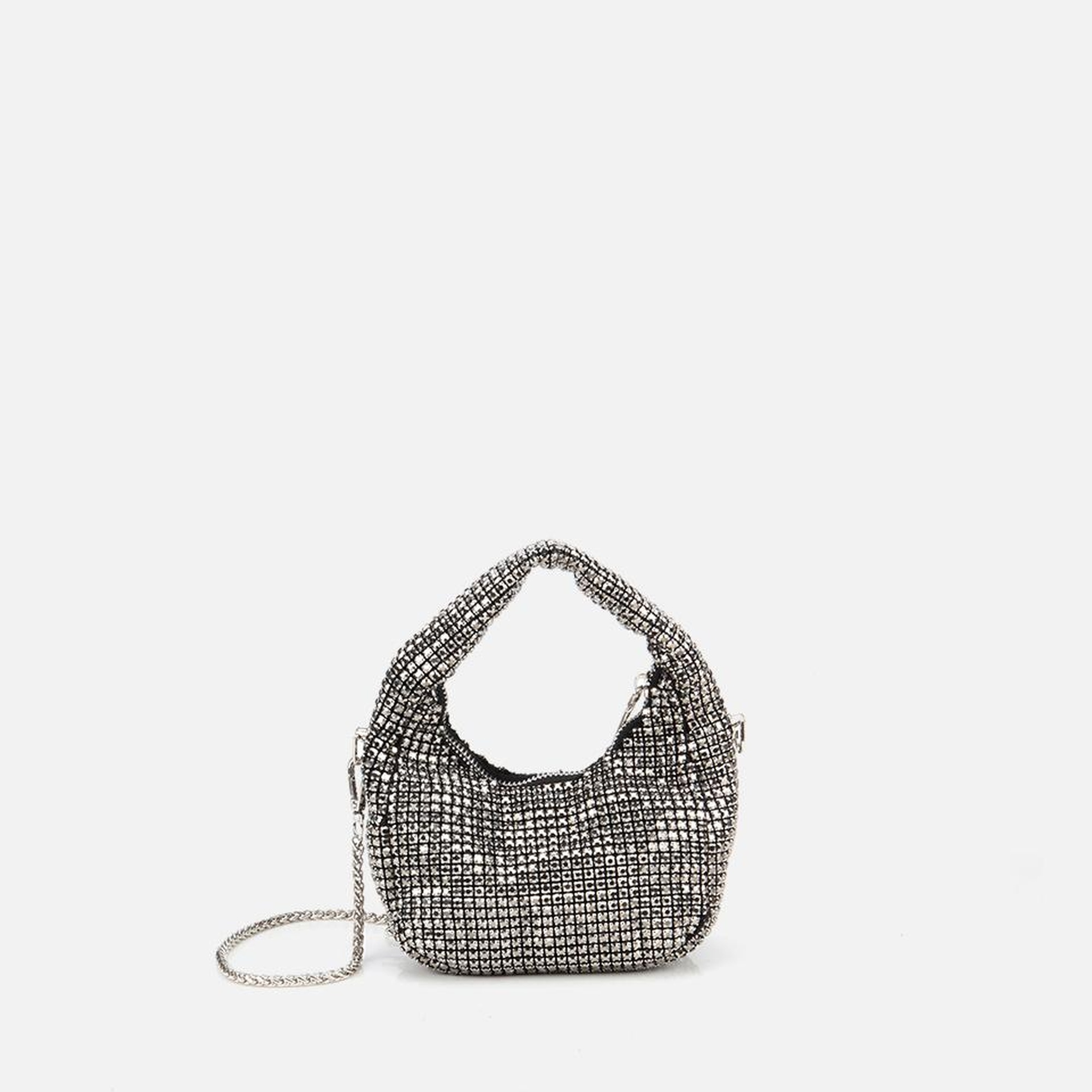 Kadın Gri Taşlı Portföy Çanta