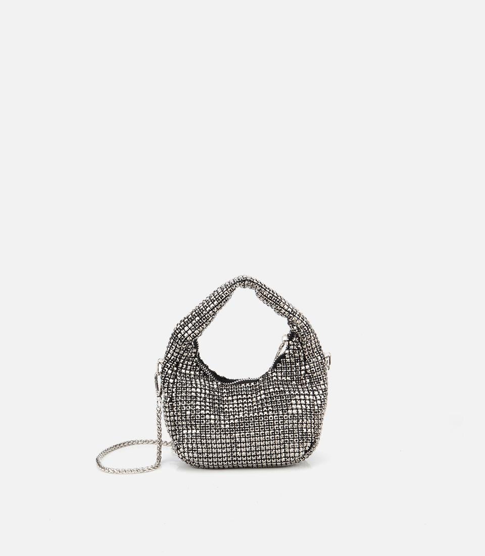  Kadın Gri Taşlı Portföy Çanta