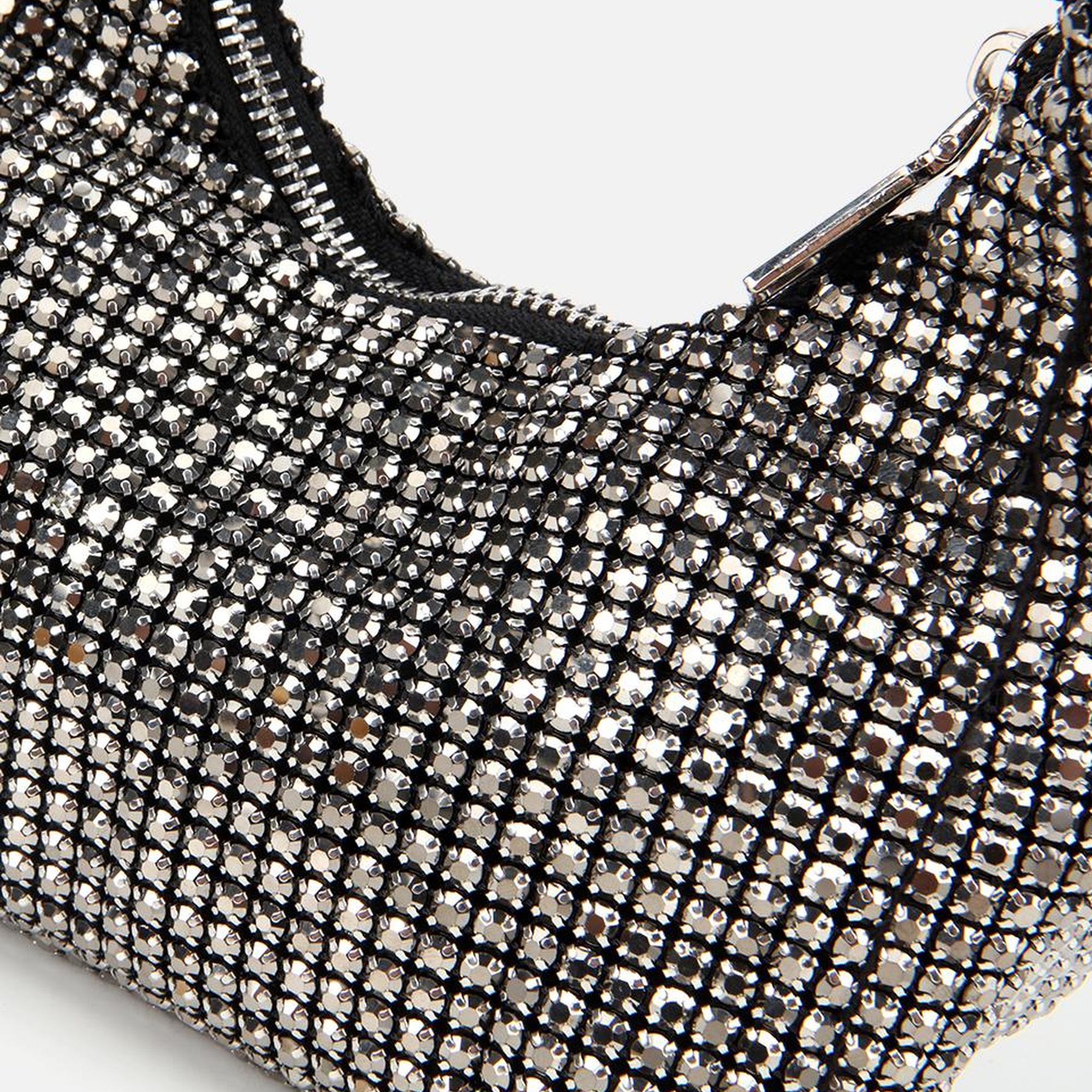 Kadın Gri Taşlı Portföy Çanta