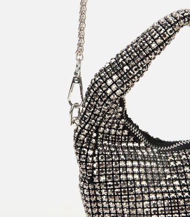  Kadın Gri Taşlı Portföy Çanta