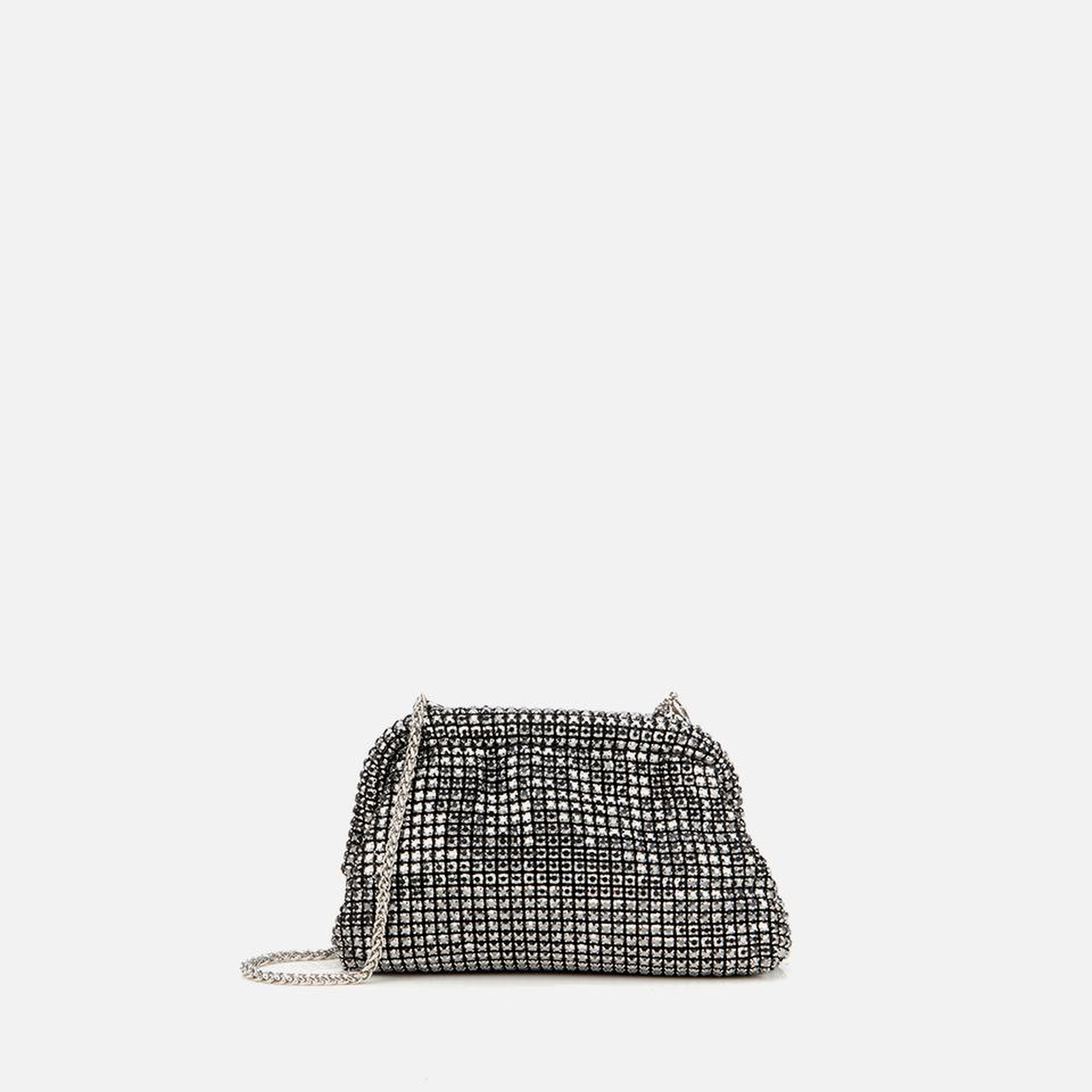 Kadın Gri Taşlı Portföy Çanta