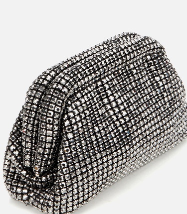  Kadın Gri Taşlı Portföy Çanta