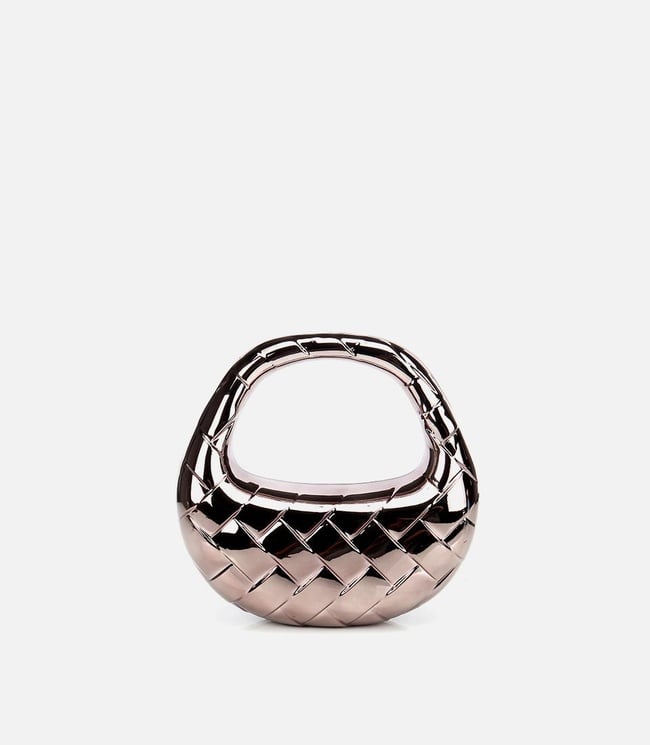  Kadın Gri/Bronz Metalik Dokulu Portföy Çanta