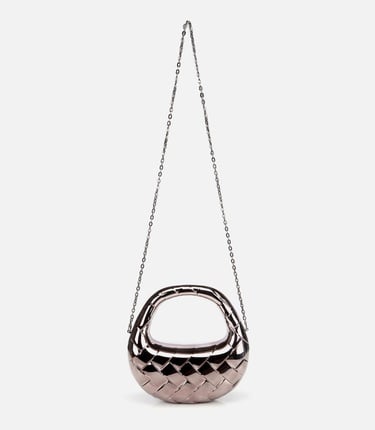  Kadın Gri/Bronz Metalik Dokulu Portföy Çanta