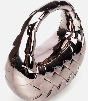  Kadın Gri/Bronz Metalik Dokulu Portföy Çanta