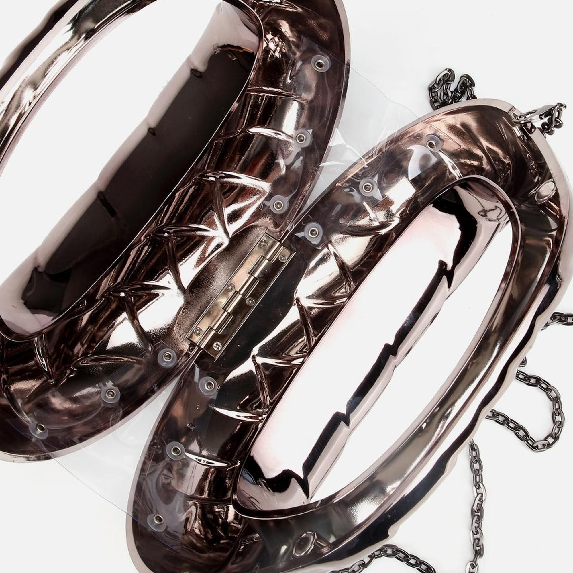 Kadın Gri/Bronz Metalik Dokulu Portföy Çanta