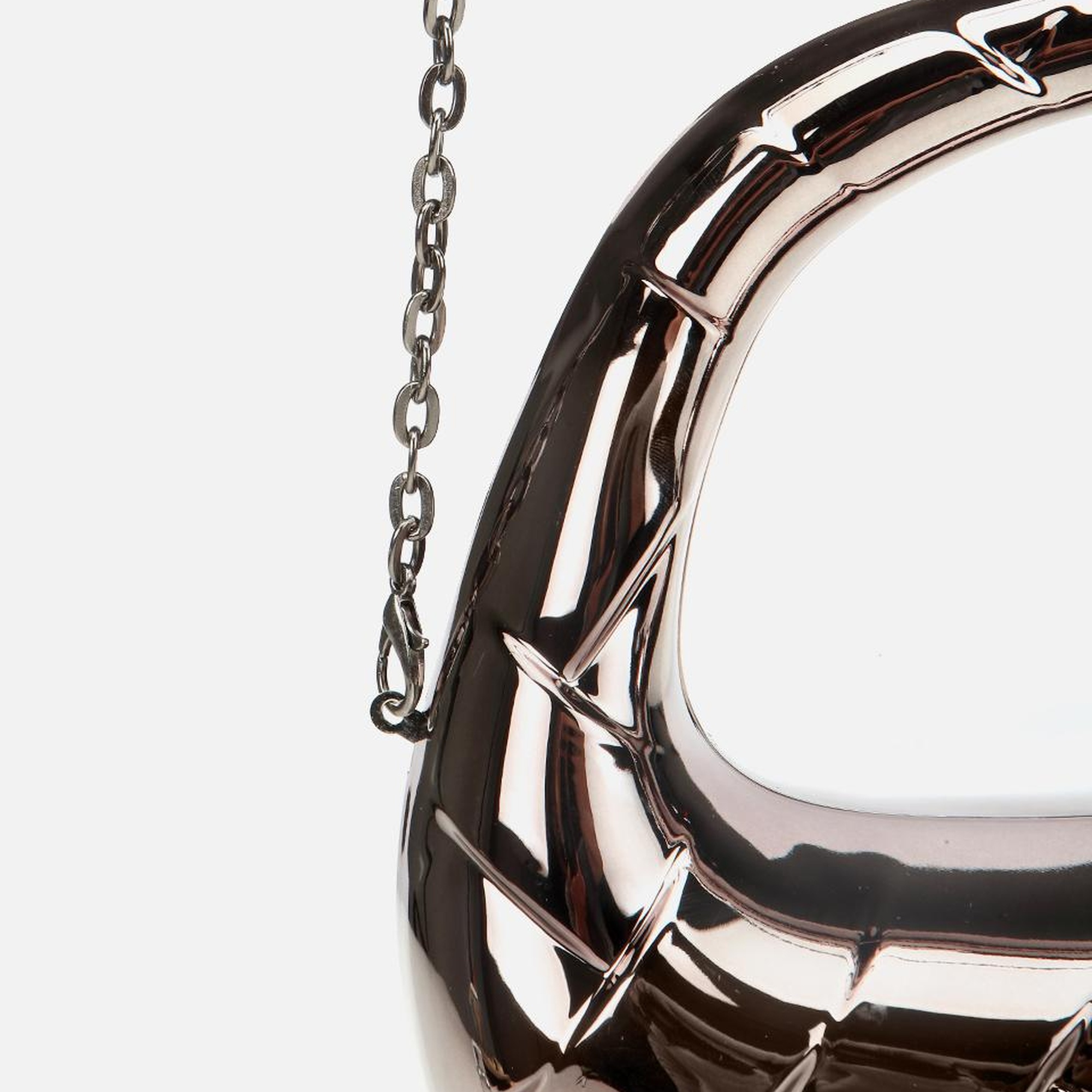 Kadın Gri/Bronz Metalik Dokulu Portföy Çanta