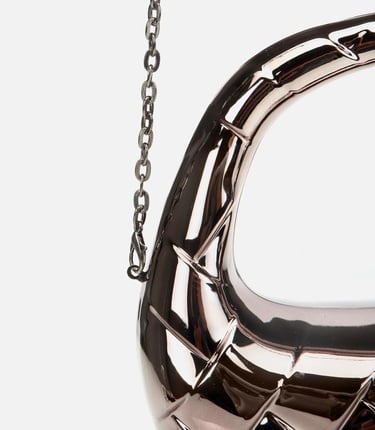  Kadın Gri/Bronz Metalik Dokulu Portföy Çanta