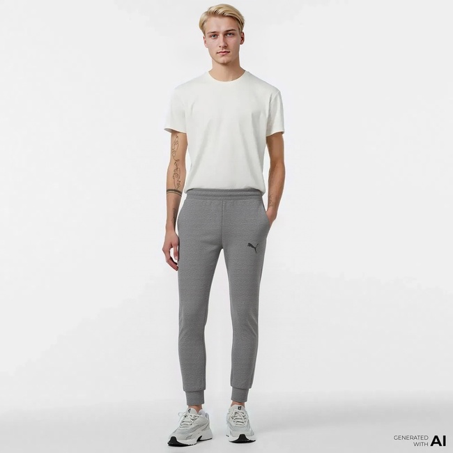  Puma Essential Logo Erkek Gri Günlük Eşofman Altı