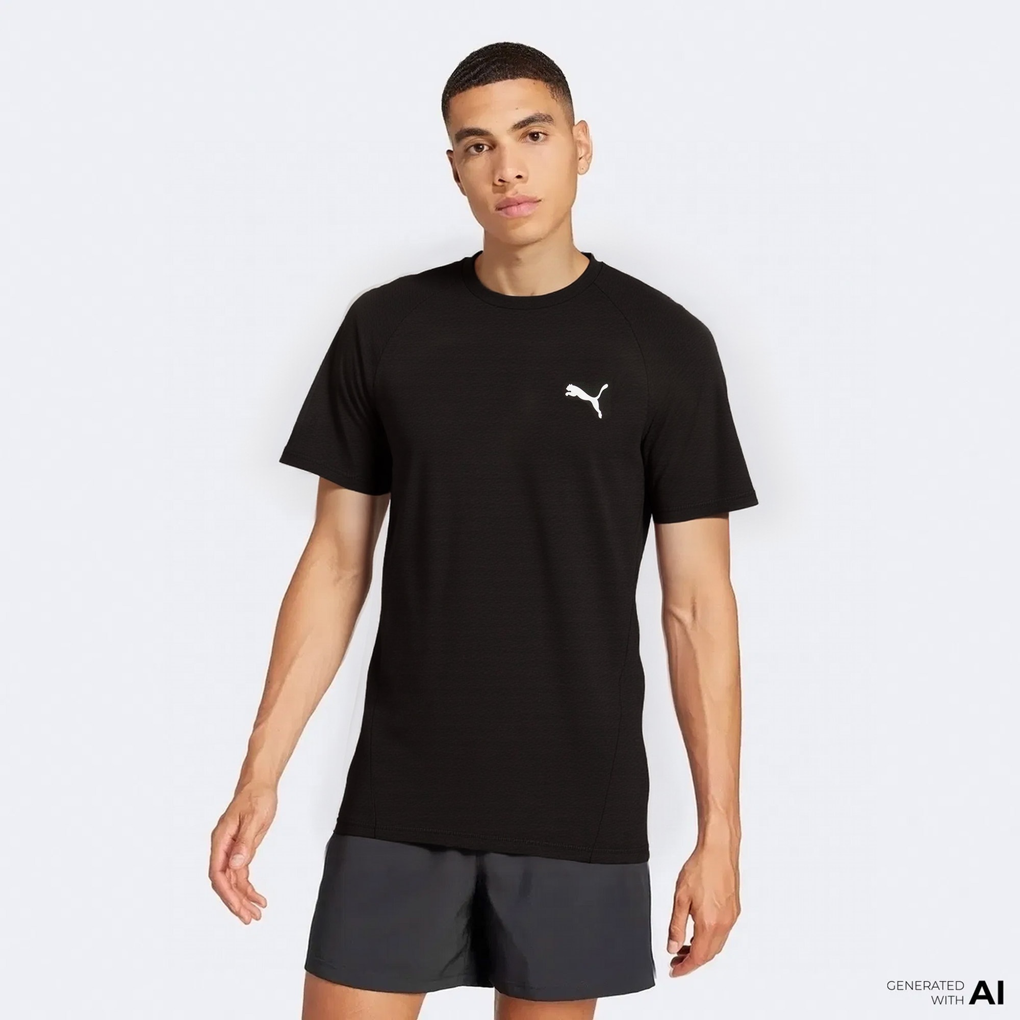 Puma Evostrıpe Unisex Siyah T-Shirt