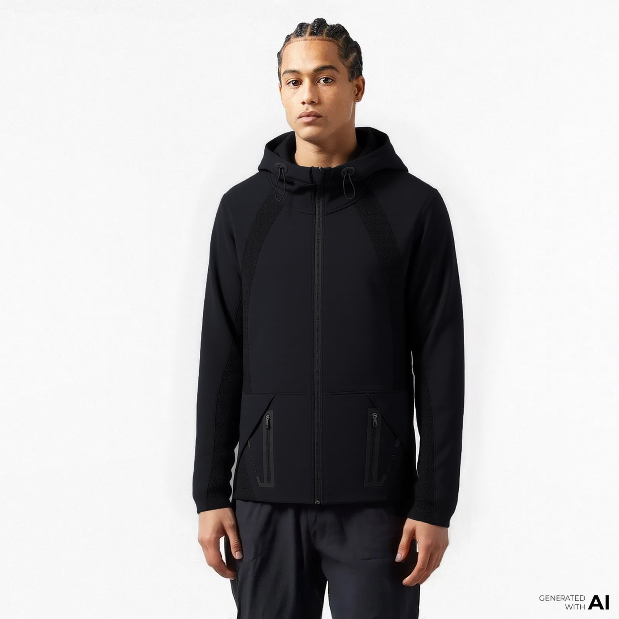 Skechers 2Xi-Lock Full Zip Erkek Siyah Günlük Sweatshirt