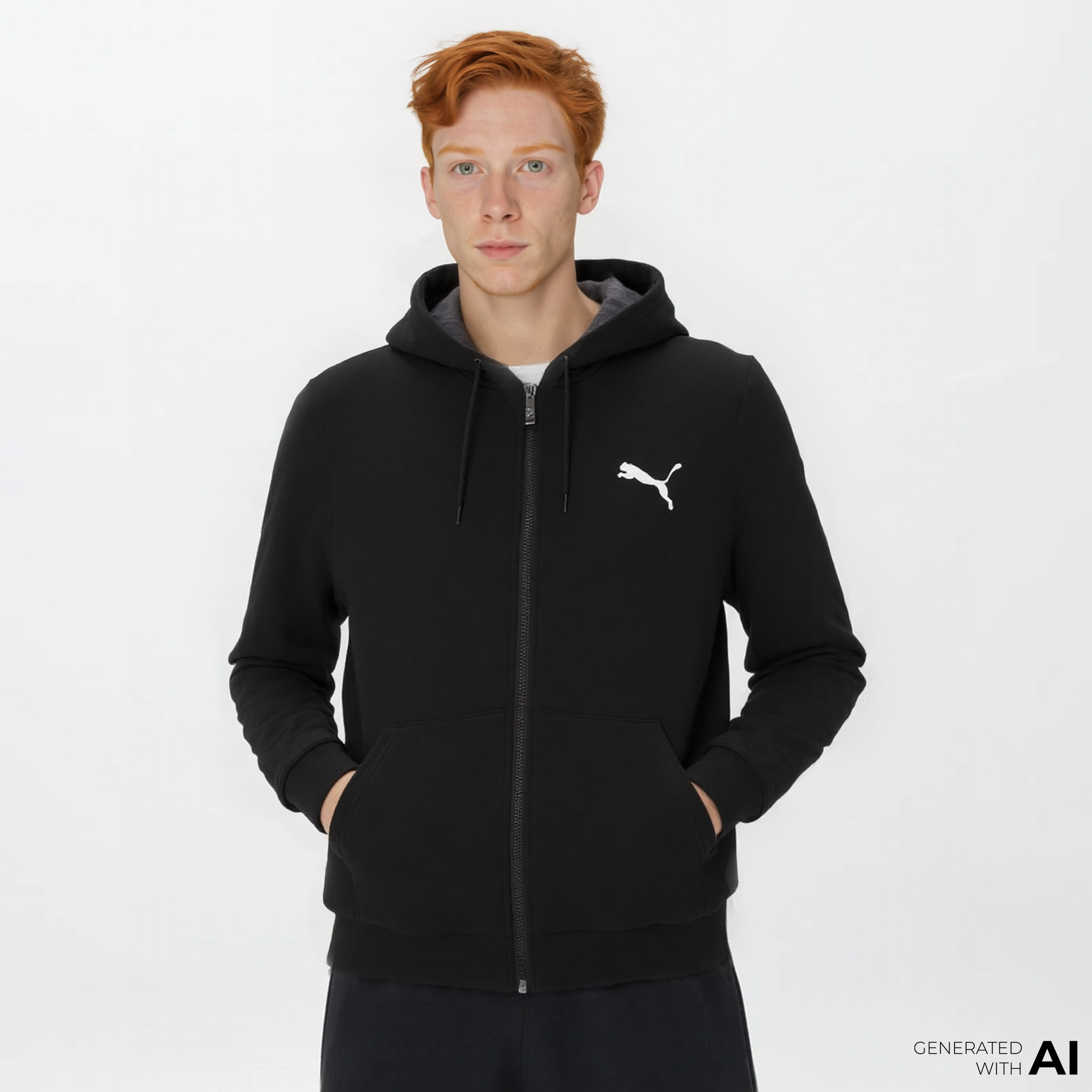  Puma Essentials Small Logo Fz Erkek Siyah Günlük Sweatshirt