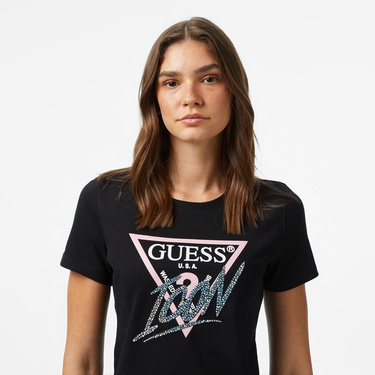  Guess Kadın Siyah T-Shirt