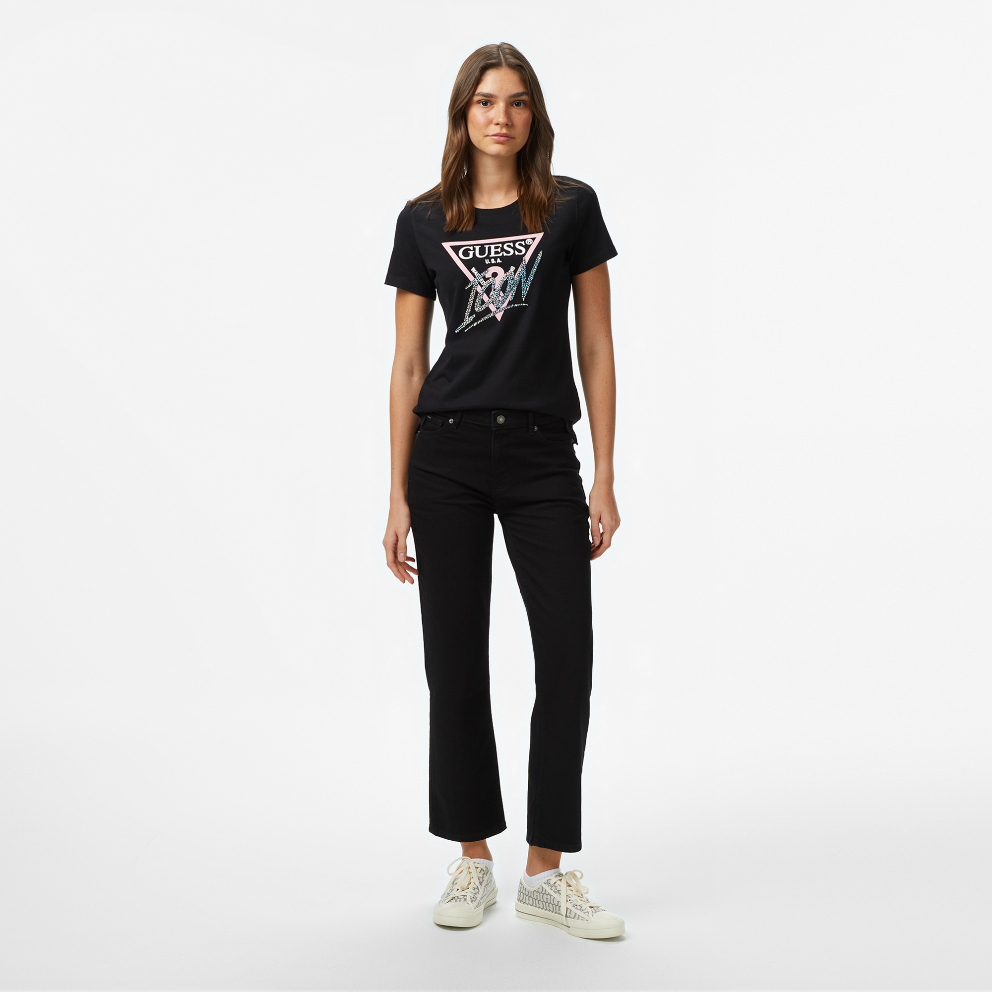 Guess Kadın Siyah T-Shirt