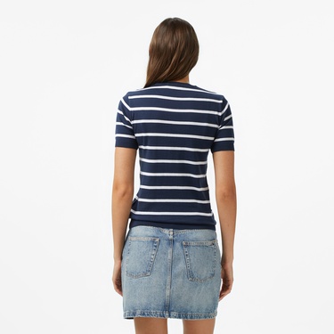  Ucla Misha Kadın Lacivert Bisiklet Yaka Triko T-Shirt