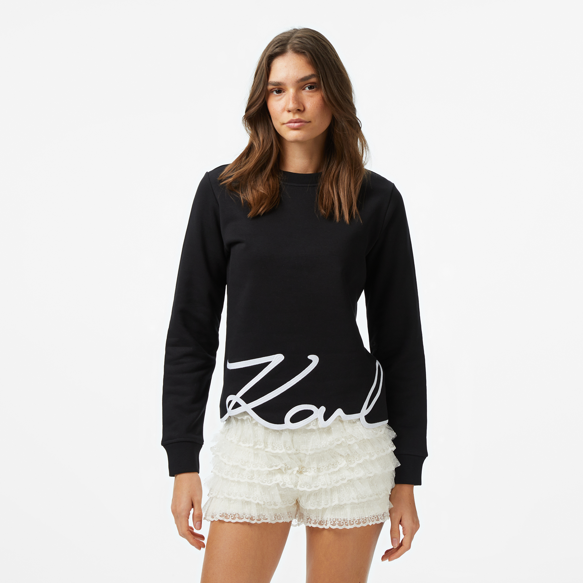  Karl Lagerfeld Kadın Siyah Sweatshirt