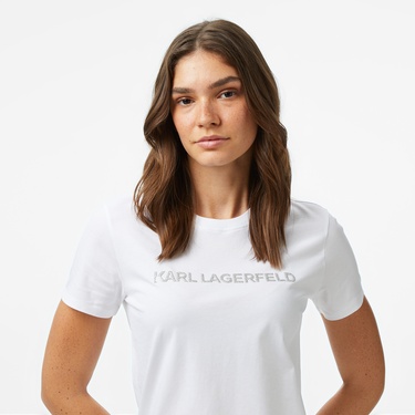  Karl Lagerfeld Kadın Beyaz T-Shirt