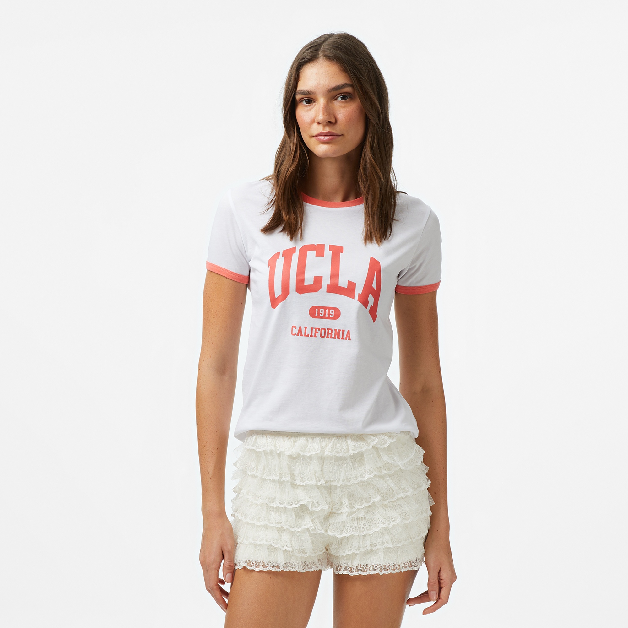 UCLA Savannah Kadın Beyaz T-Shirt