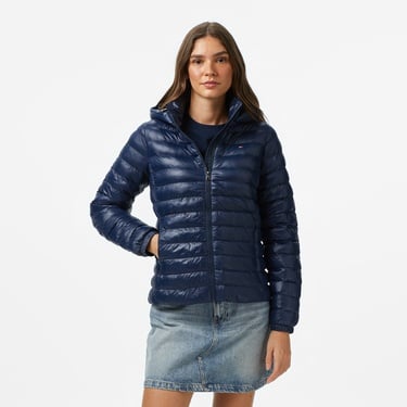  Tommy Hilfiger Padded Slim Kadın Puffer Lacivert Mont