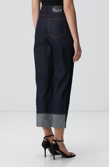  Network Kadın Lacivert Paça Taş Detaylı Denim Pantolon