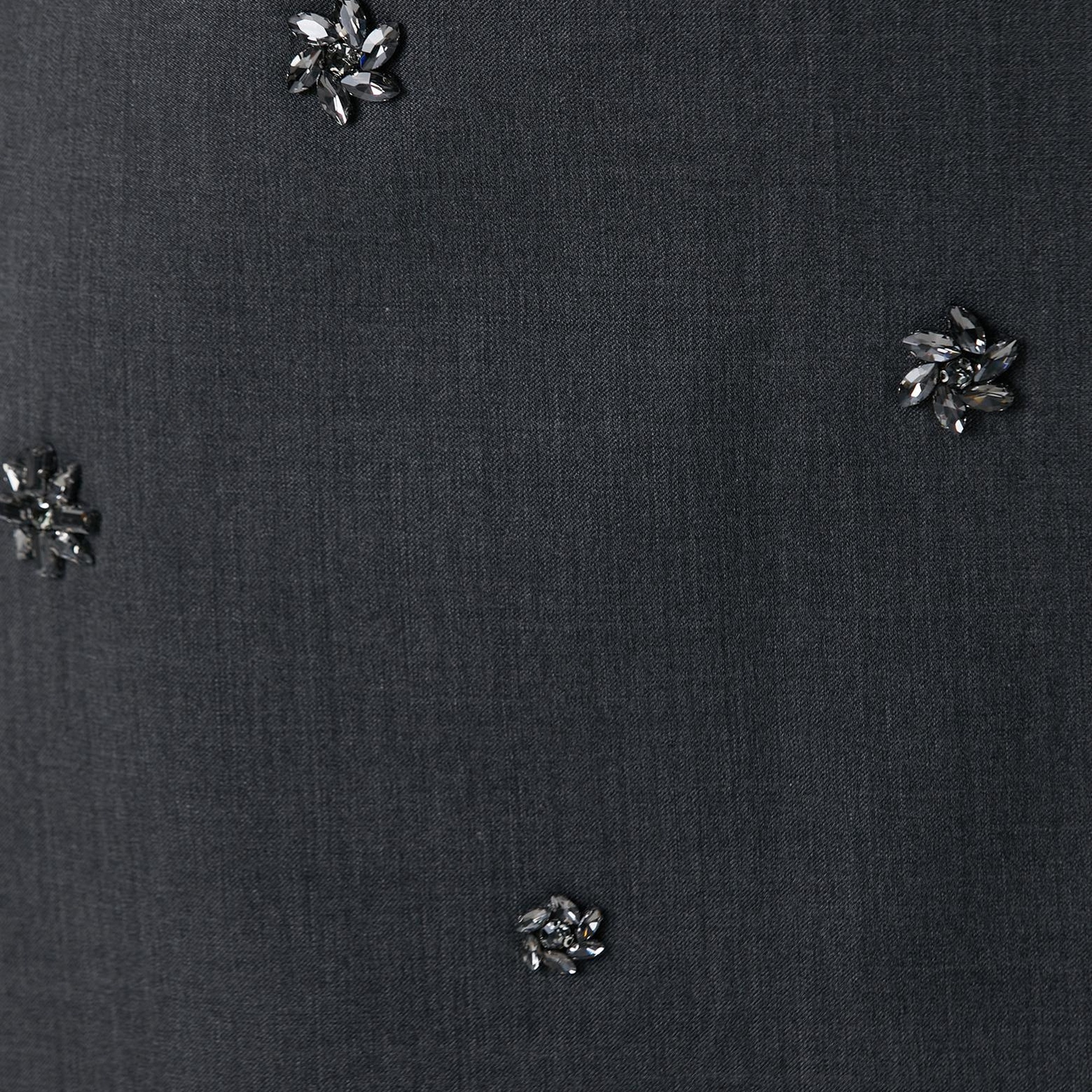 Network Kadın Koyu Gri Yün Karışımlı Mini Etek