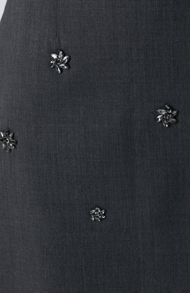  Network Kadın Koyu Gri Yün Karışımlı Mini Etek