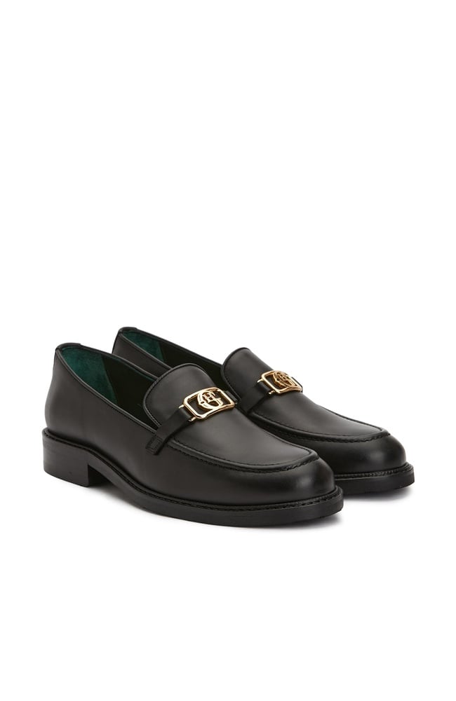  George Hogg Kadın Siyah Tokalı Deri Loafer