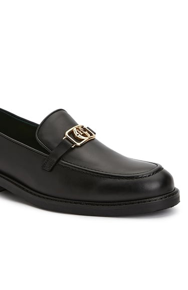  George Hogg Kadın Siyah Tokalı Deri Loafer