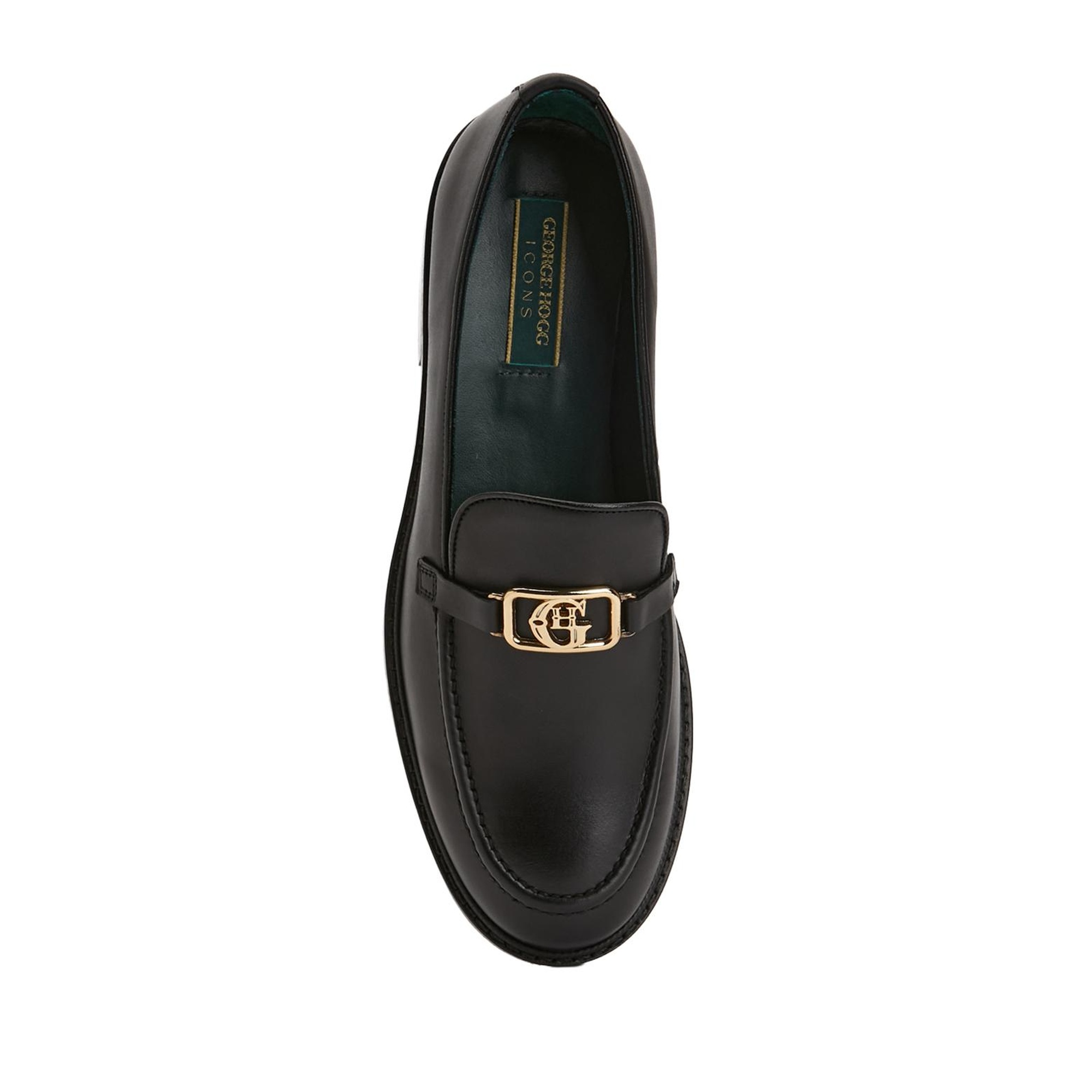George Hogg Kadın Siyah Tokalı Deri Loafer