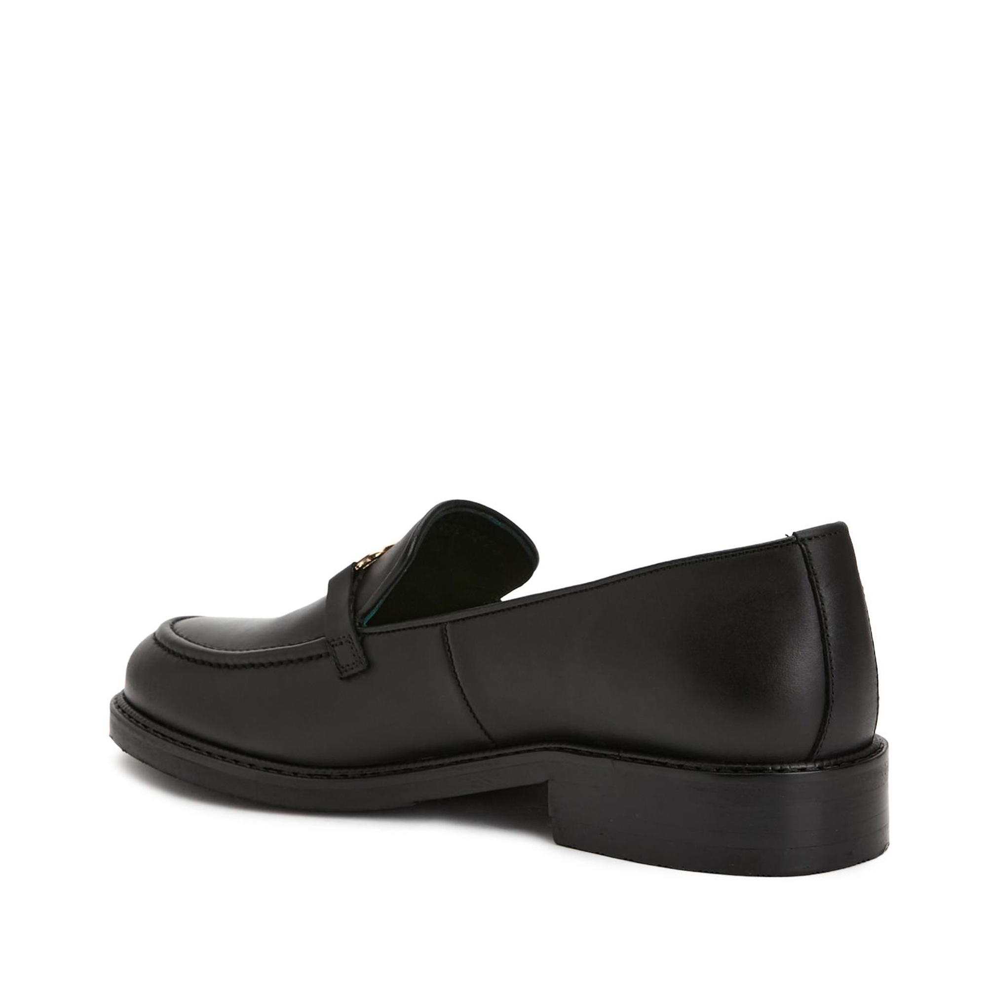 George Hogg Kadın Siyah Tokalı Deri Loafer