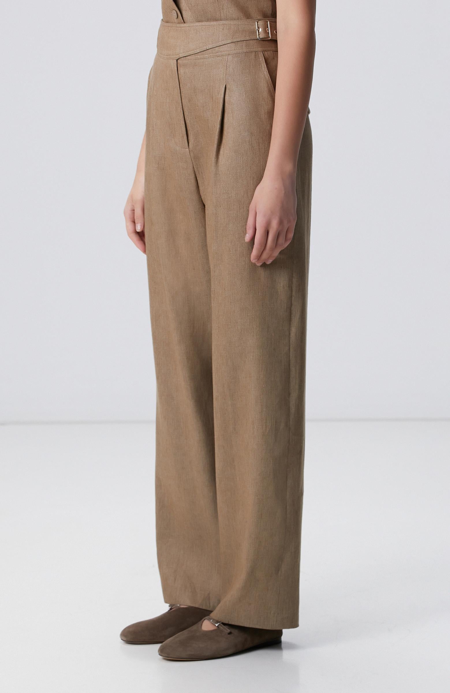 Network Kadın Vizon Melanj Keten Karışımlı Pantolon