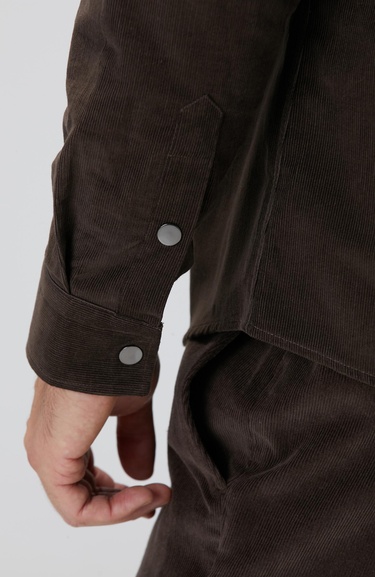  Network Erkek Kahverengi Fitilli Gömlek