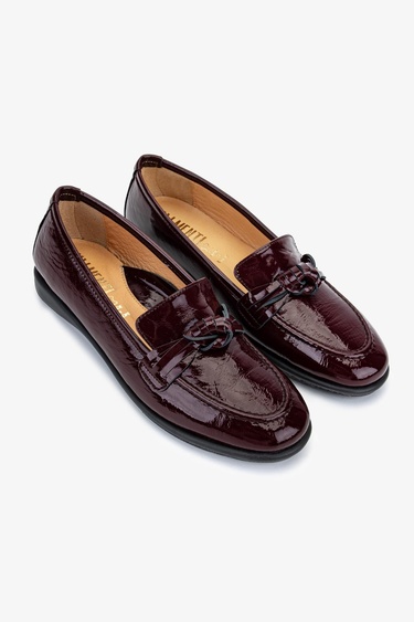  Valmenti Kadın Hakiki Deri Bordo Casual Ayakkabı