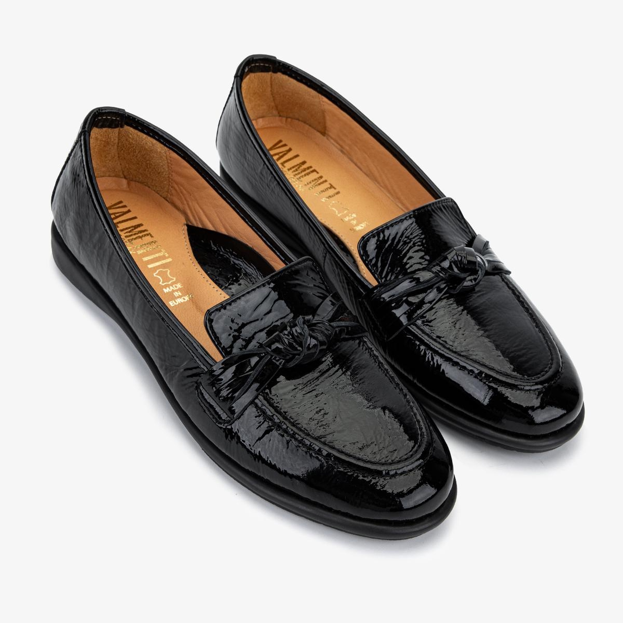 Valmenti Kadın Hakiki Deri Siyah Rugan Casual Ayakkabı