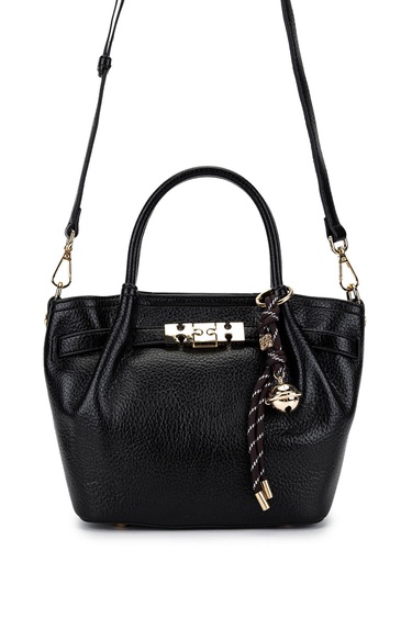  Tamer Tanca Kadın Suni Deri Siyah Omuz Çanta