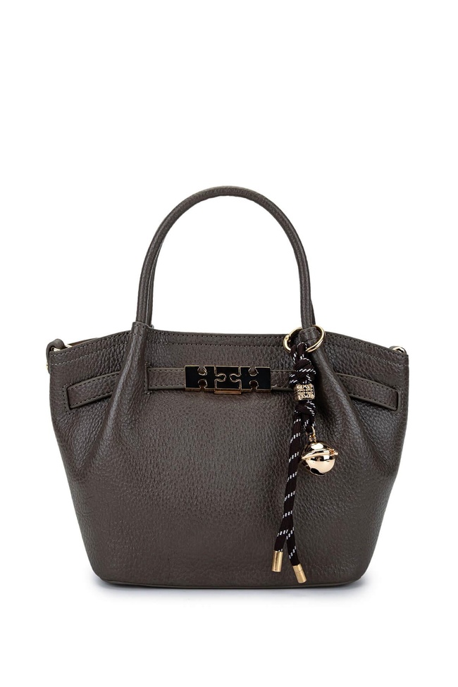  Tamer Tanca Kadın Suni Deri Gri Omuz Çanta