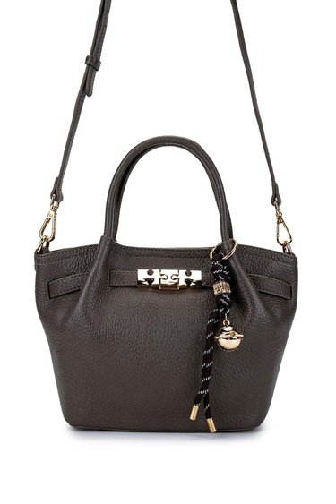  Tamer Tanca Kadın Suni Deri Gri Omuz Çanta