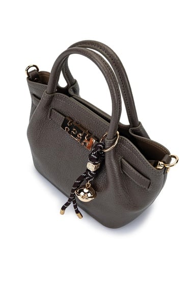  Tamer Tanca Kadın Suni Deri Gri Omuz Çanta