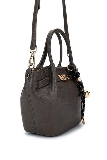  Tamer Tanca Kadın Suni Deri Gri Omuz Çanta