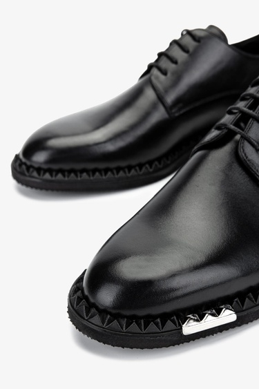  Valmenti Erkek Hakiki Deri Siyah Analin Klasik Ayakkabı