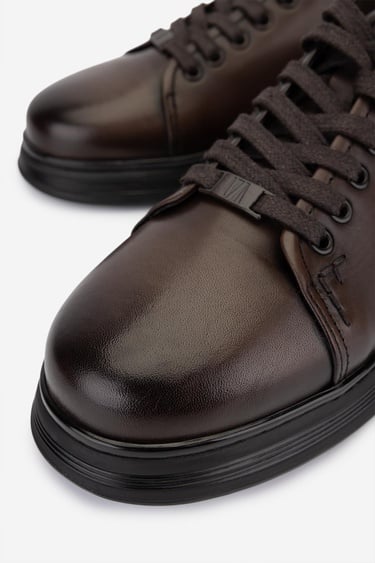  Valmenti Erkek Hakiki Deri Kahverengi Sneakers & Spor Ayakkabı