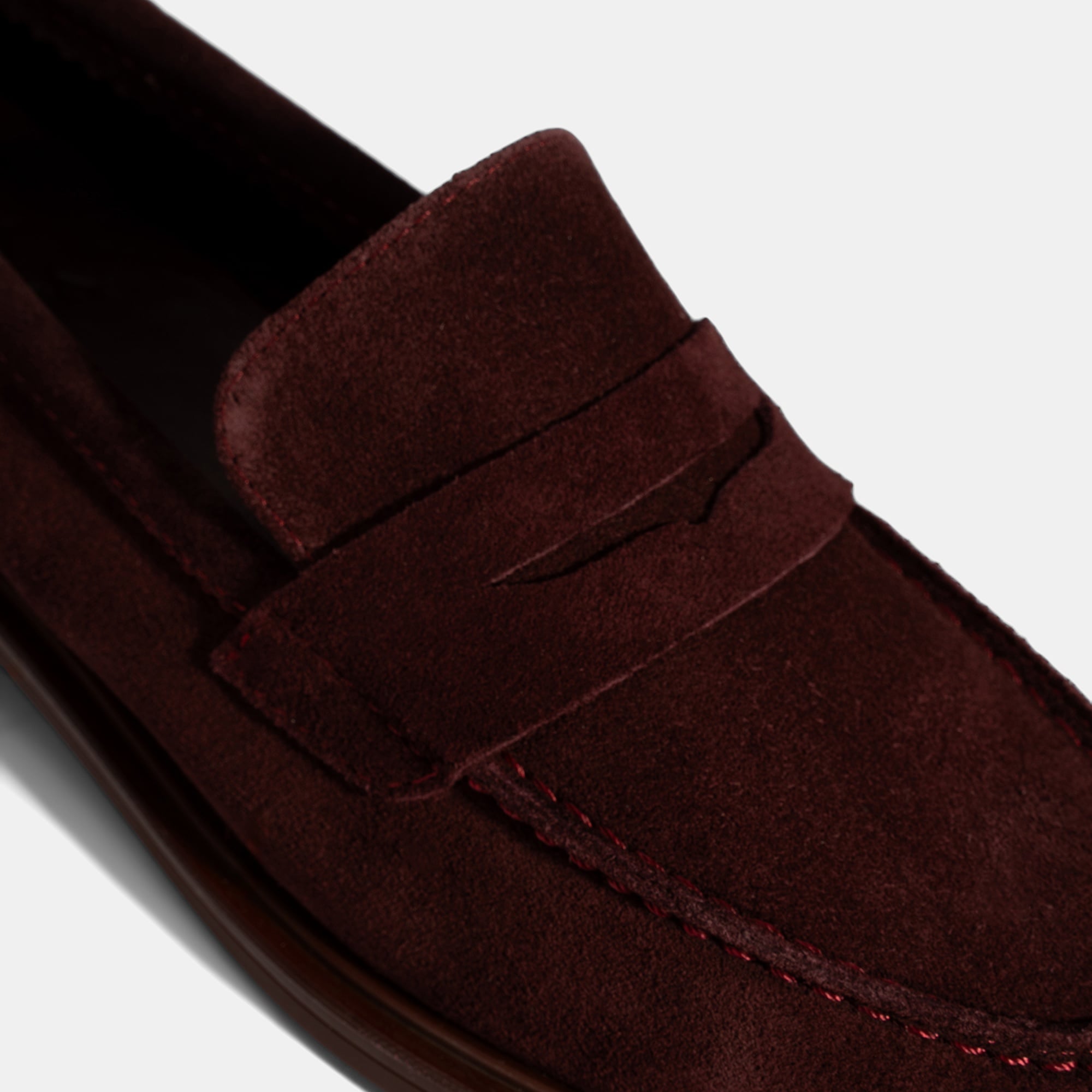 Kadın Bordo Süet Loafer